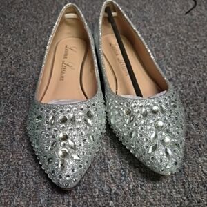 Lauren Lorraine Silver Embellished Flats